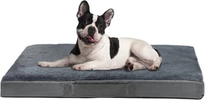Orthopädische Hundebetten groß waschbar grau Plüsch beruhigend Memory Foam Hundematratze - Bild 1 von 13