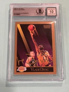 VLADE DIVAC Signed 1990-91 SKYBOX Card #135 Beckett (BAS) AUTO 10 - Picture 1 of 2