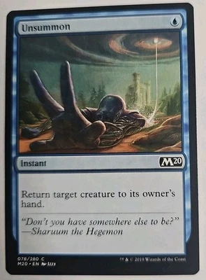 MTG Magic The Gathering Card Unsummon Instant Blue M20 - Image 1 of 2