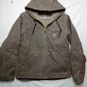 Carhartt Work Jacket Womens S 4/6 Gray Sherpa Lined WJ141 -032 Canvas - Picture 1 of 4