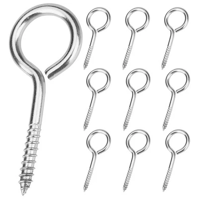 BRAND: AOVCHEI Aovchei 304 Stainless Steel Eye Screws - 9 Pcs 2.5" Heavy Duty 2.5 Inch 9pcs