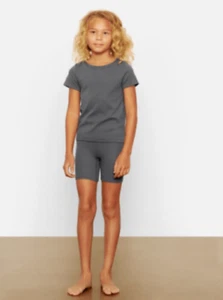 Skims Boxer Shorts Little Girls  Pointelle Slate Size 8 - Picture 1 of 5