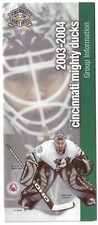 RARE 2003-04 Cincinnati Mighty Ducks TICKET INFOS with AHL Hockey Schedule !!!