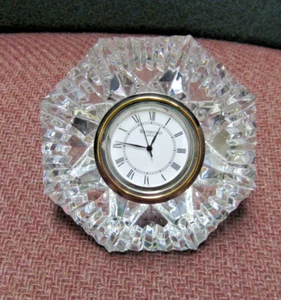 Waterford Kristall diamantförmige Desktop Briefbeschwerer Uhr Irland 3 1/2" - Bild 1 von 4
