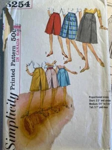 Vintage Simplicity Sewing Pattern 5254 – Misses’ Proportioned Culottes - Picture 1 of 1