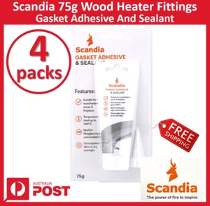 New 4pc x Scandia 75g Wood Heater Fittings Gasket Adhesive & Sealant + Free Ship - Picture 1 of 1