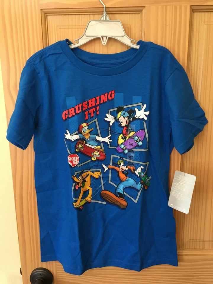 NEW Disney Store Mickey Mouse and Friends Tee T-Shirt Boys Blue  - Image 1 of 1