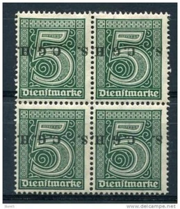 Germany Occ. Oberschlesien 1920 Mi 8 Block of 4 Inverted Overprint MNH/MH - Picture 1 of 2