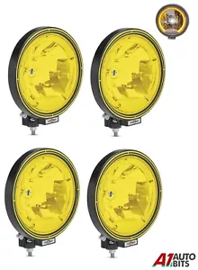 4X Fit Scania Volvo Daf Man Truck 9" Round Led Angel Eye DRL Yellow Light E-Mark - Picture 1 of 4