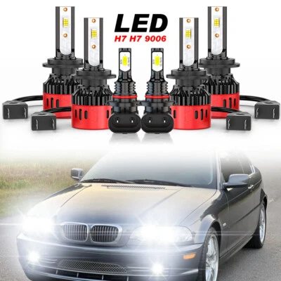 Combo faros LED altos/bajos + kit faros antiniebla para BMW 320i 330Ci 2001-2006 Foto 1 de 4