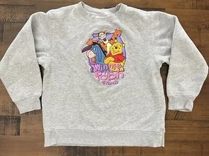 Y2K Winnie Pooh And Friends Disney Store Pullover Fleece Gray Sweatshirt Sz 5/6 - Picture 1 of 8
