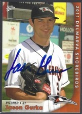 2011 MultiAd Sports Delmarva Shorebirds #9 Jason Gurka IP autograph signed card