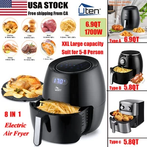 UTEN Large Air Fryer XXL 1700W 5.8QT/6.9QT Oven Hot Electric Air Fryer Cooker US - Picture 1 of 32