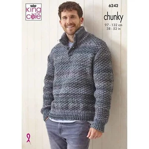 King Cole Erwachsene Grobstrickmuster Herren mit oder ohne Kragen Pullover 6242 - Bild 1 von 5