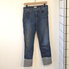 MOTHER The Pony Boy Ankle Fray High Rise Jeans Lure Me In Wash Damskie Rozmiar 27