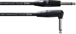CABLE guitare / instrument JACK JACK COUDE REAN SILVER NOIR 6m CORDIAL CII 6 PR - Picture 1 of 2