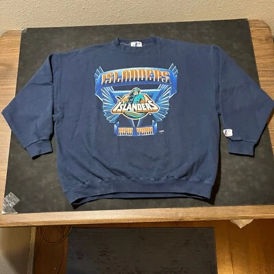Suéter de Colección de los New York Islanders Años 80 Sudadera de Inicio Hockey Logo Atlético Foto 1 de 4