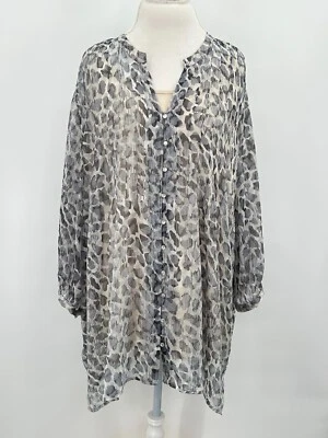 Maggie Barnes 4X Blouse 2 Pc Layered Long Sleeve Pearl Button Down Plus Size - Image 1 of 4