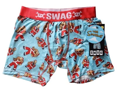 Calzoncillos boxer temáticos de Los Simpson, para hombre talla S, L, Navidad Homero Santa, SWAG C7 MP Foto 1 de 3