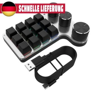 Programmierbare Tastenkombination, RGB-Mini-Tastatur für PC, MacBook (schwarz, U - Bild 1 von 12