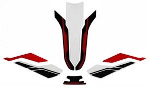 Juego Almohadilla Depósito Rodillera Moto Transparente Rojo Compatible para Kawasaki Z900 - Imagen 1 de 10