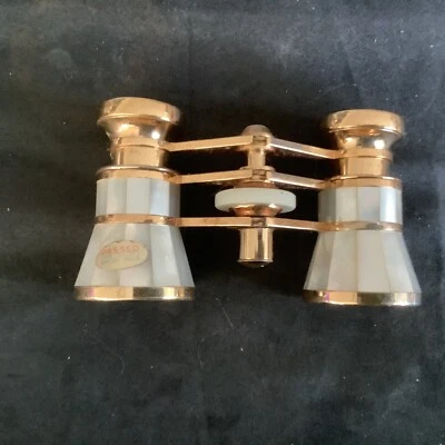 Tasco Vintage Operas Binoculars 3x Fully Mother Of Pearl Gold - Image 1 of 4