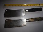 Vintage Lot Of 2 Mclean Black Co Kitchen Cleaver Knife Steel Made In Usa Lk
