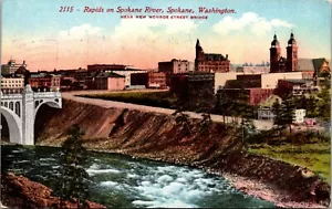 Cartolina Rapids on Spokane River Spokane Washington - Foto 1 di 2
