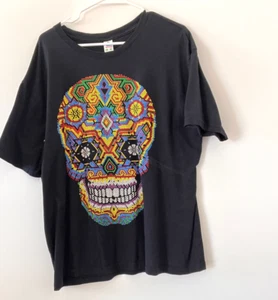 Mexican Sugar Colorful Skull Black Day of the Dead T-Shirt XL Unisex Gebraucht - Bild 1 von 6