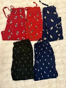 Polo RALPH LAUREN DESIGNER Signature Horses Bears Print PYJAMAS JOGGER BOTTOM S - Picture 1 of 24