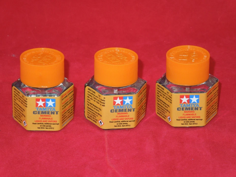 (3) TAMIYA 87012 CEMENT PLASTIC MODEL GLUE 20 ml MODELING 3 PACK - Image 1 of 1