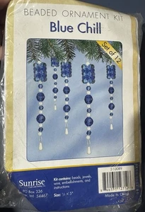 Herrschners Sonnenaufgang Weihnachten Perlen Ornament Set.  Blue Chill.  12er Set - Bild 1 von 3