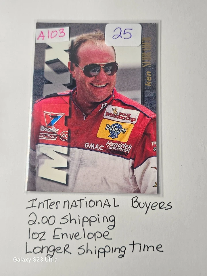 1996 Maxx Ken Schrader #25 Card – Hendrick’s Hero! Please Buy So I Can Eat - Image 1 of 1