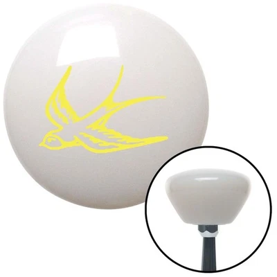 Yellow Swallow White Retro Shift Knob w/ M16x1.5 Insert Shifter Auto Manual - Image 1 of 4