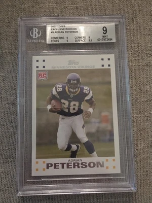 2007 Topps Adrian Peterson Rookie Exclusives BGS 9 - Image 1 of 2