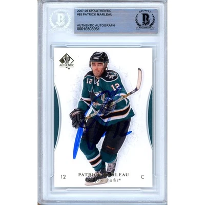 Patrick Marleau Firmado 2007 08 SP Auténtico #85 BAS Losa SJ Tiburones NHL Automático Foto 1 de 4