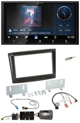 Kenwood Bluetooth 2DIN USB DAB Lenkrad Autoradio für Fiat Doblo ab 2015 schwarz - Bild 1 von 4