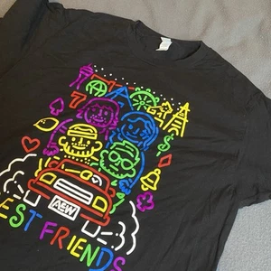 AEW Beat Friends Shirt Herren Gr. L schwarz orange Cassidy Kris Statlander Wrestling - Bild 1 von 9