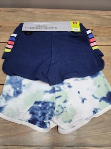 Eddie Bauer Youth Everyday Shorts Girl's 2 Pack S 6/6X Navy Blue - Picture 1 of 9