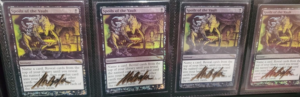 MTG 4 X FOIL SPOILS OF THE VAULT SHADOW SIGNED BY ARTIST - Image 1 of 1