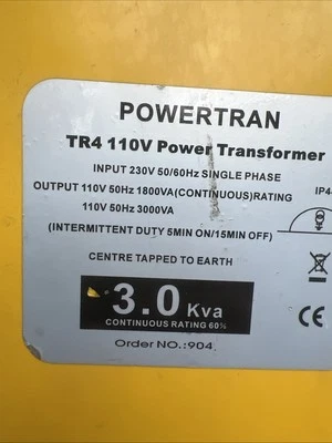 Power tran Transformer TR4 110v - Image 1 of 4