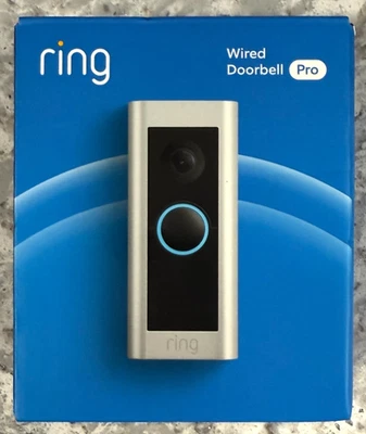 Ring Doorbell Pro Wired Video Doorbell Satin Nickle Motion Detection NEW SEALED - Image 1 of 4