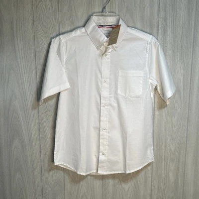 French Toast Boys White Short Sleeve Button Up Shirt Size 12 Husky NWT - Image 1 of 4