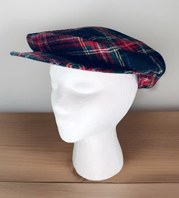 De colección JH COLLECTIBLES Mujeres Mezcla de Lana Sombrero Gorra de Newsboy Talla M Cuadros  Foto 1 de 4