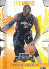 2013-14 Panini Crusade Insert Orange Die Cut Pistons Card #226 Greg Monroe /99