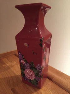 Jarrón Haeger Pottery Dark Malva pintado a mano floral talla 12" 1990 de colección 4438 original - Imagen 1 de 10