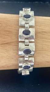 925 Sterling Silver 9.00CTW Iolite Bracelet. 8 Inches (X171) - Picture 1 of 7