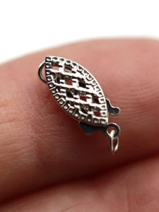 Genuine Sterling Silver Filigree Fish Bead Stringing or Pearl Clasp -Free post - Picture 1 of 6