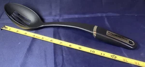 KitchenAid Architect Black Sturdy Long Slotted Spoon Scoop Cooking Utensil 13.5” - Picture 1 of 5