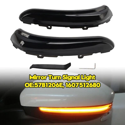 Smoked LED Sequential Side Mirror Turn Signal Light for Peugeot Citroen ZE - Image 1 of 4